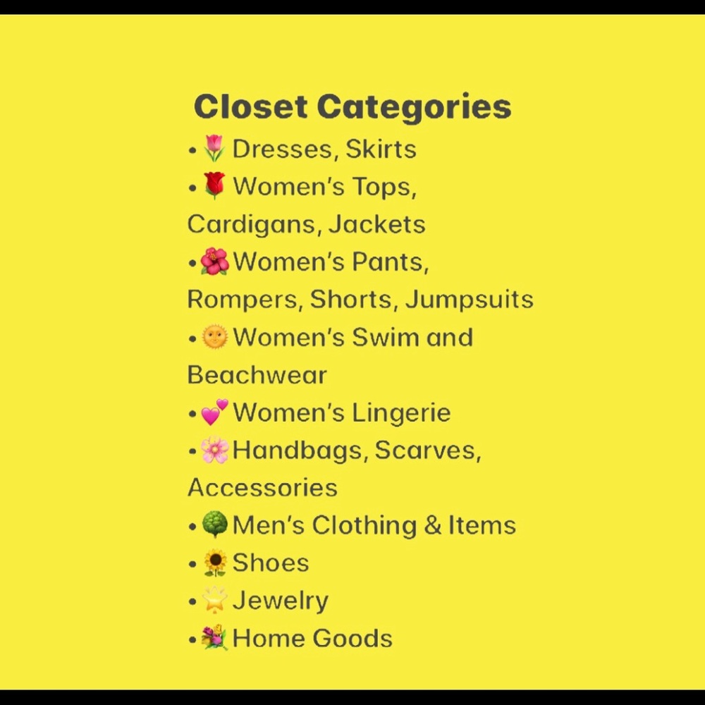 Shopping categories